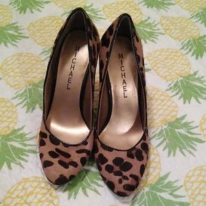 Michael cheetah print high heels.